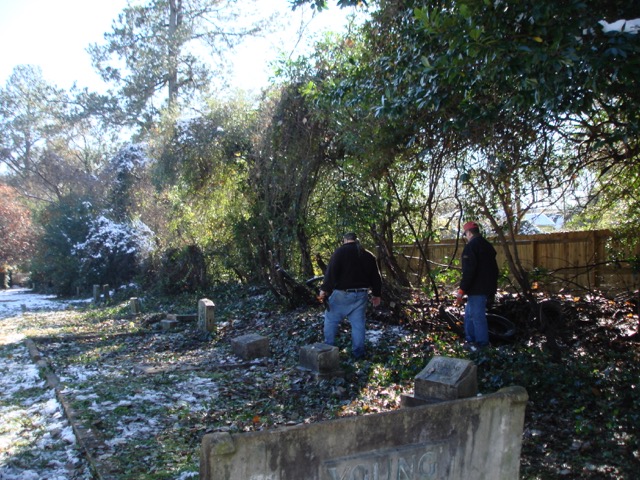 picture from cemetery cleanup, Dec 9, 2017