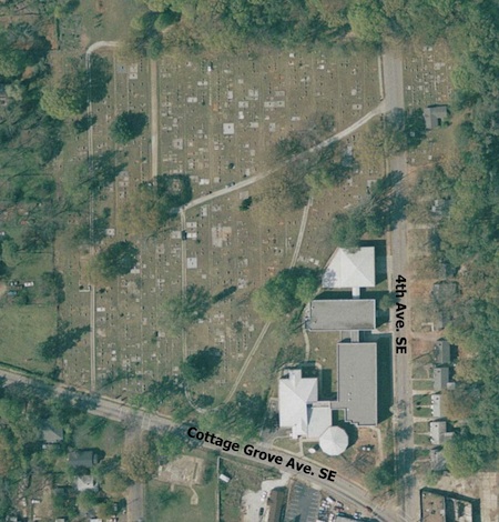aerial view of East View Cemetery